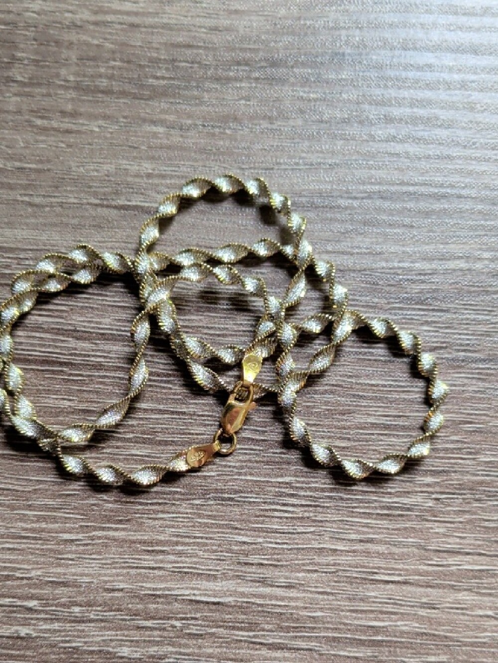 Sterling Silver And Gold-Tone Twisted Rope Necklace - Elegant Women’s Jewelry - Picture 5 of 7